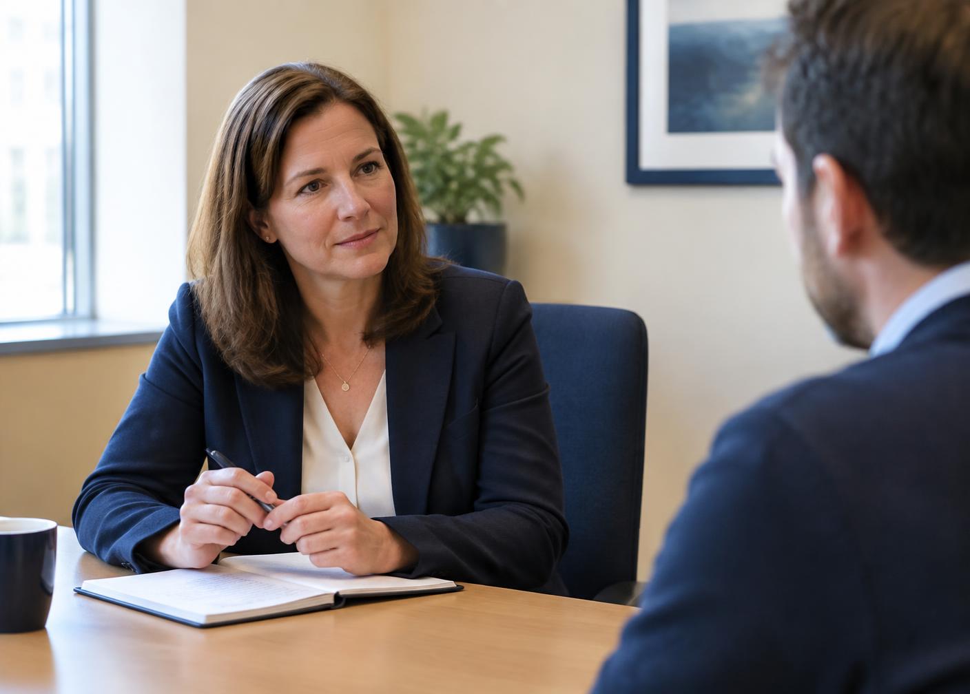 Une manager en entretien individuel avec un collaborateur